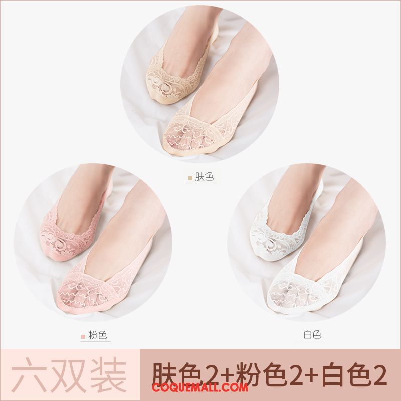 Chaussette Femme Été Chaussette Basse Coupée Été, Chaussette Section Mince Antidérapant