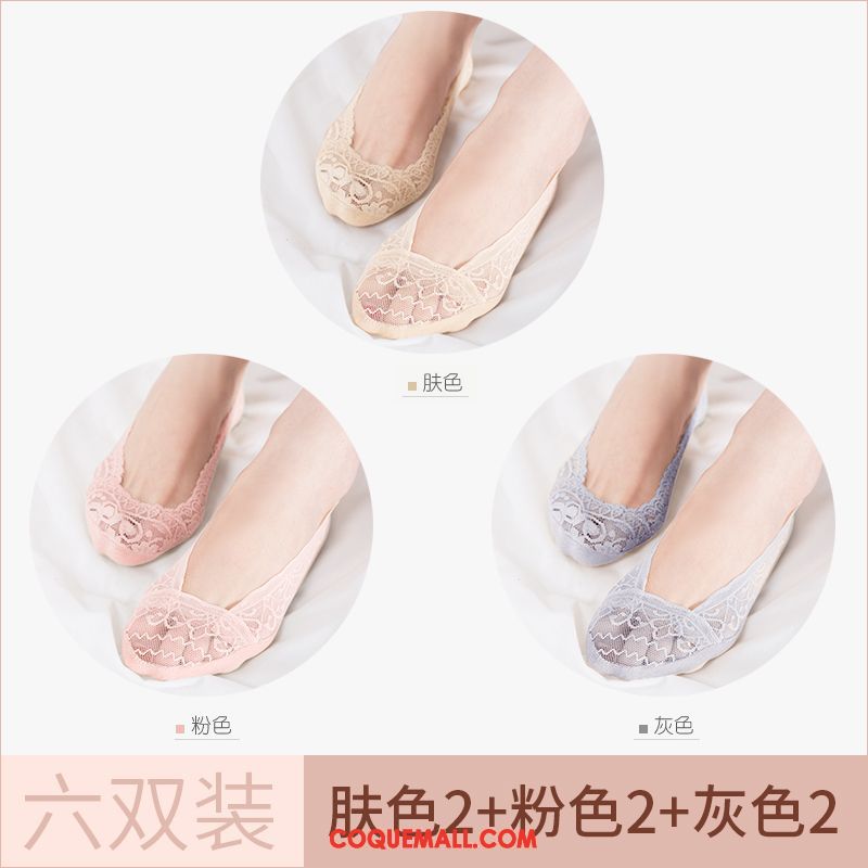 Chaussette Femme Été Chaussette Basse Coupée Été, Chaussette Section Mince Antidérapant