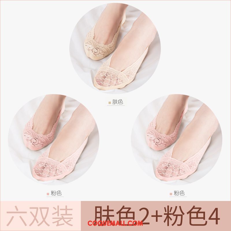 Chaussette Femme Été Chaussette Basse Coupée Été, Chaussette Section Mince Antidérapant