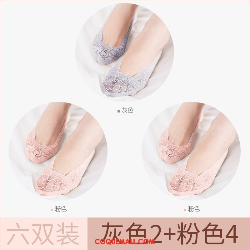 Chaussette Femme Été Chaussette Basse Coupée Été, Chaussette Section Mince Antidérapant