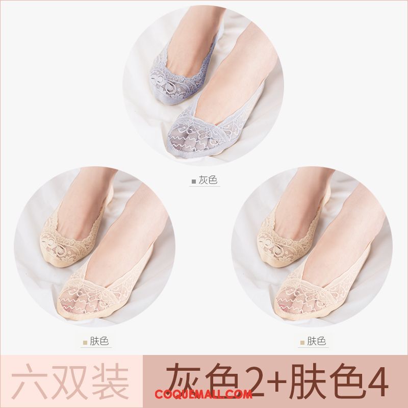 Chaussette Femme Été Chaussette Basse Coupée Été, Chaussette Section Mince Antidérapant