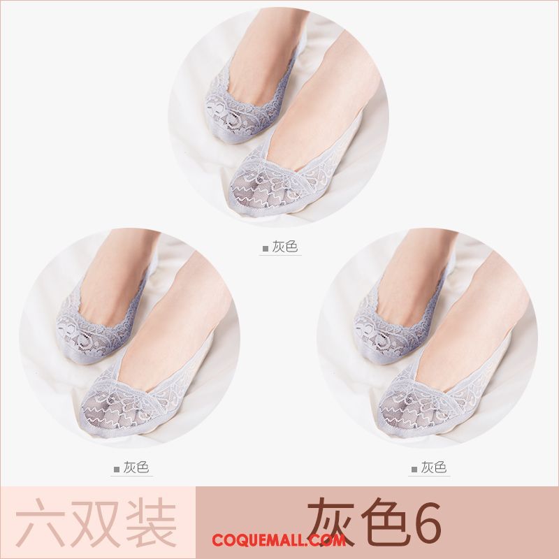 Chaussette Femme Été Chaussette Basse Coupée Été, Chaussette Section Mince Antidérapant