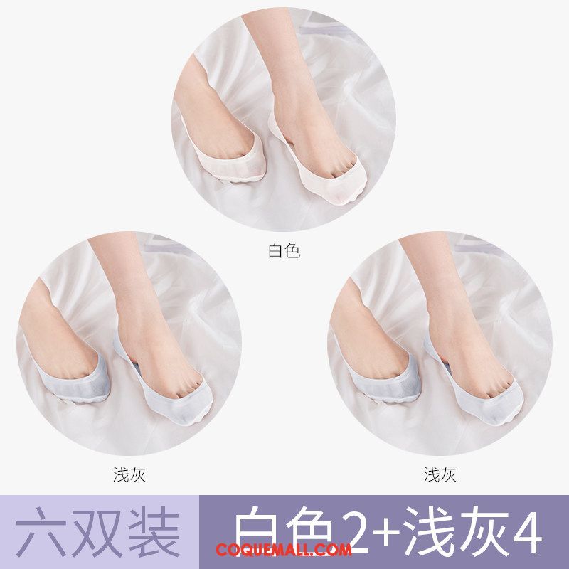 Chaussette Femme Été Chaussette Basse Coupée Été, Chaussette Section Mince Antidérapant