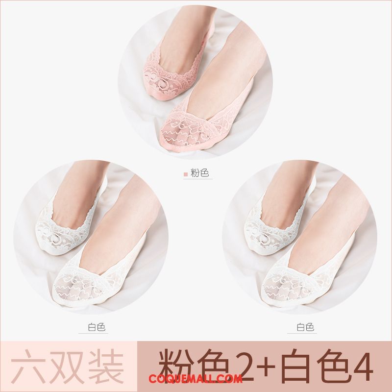 Chaussette Femme Été Chaussette Basse Coupée Été, Chaussette Section Mince Antidérapant