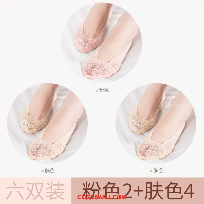 Chaussette Femme Été Chaussette Basse Coupée Été, Chaussette Section Mince Antidérapant