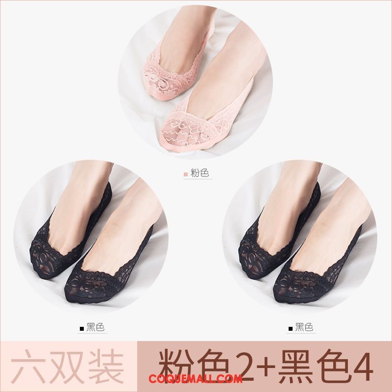 Chaussette Femme Été Chaussette Basse Coupée Été, Chaussette Section Mince Antidérapant