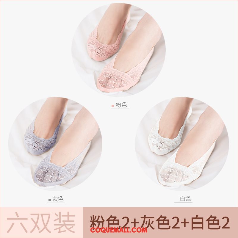 Chaussette Femme Été Chaussette Basse Coupée Été, Chaussette Section Mince Antidérapant