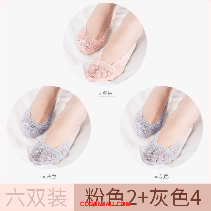 Chaussette Femme Été Chaussette Basse Coupée Été, Chaussette Section Mince Antidérapant