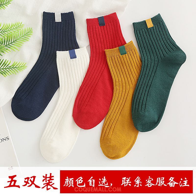 Chaussette Femme Été Chaussettes En Coton Coton, Chaussette Chaussette Courte Vent De L'université