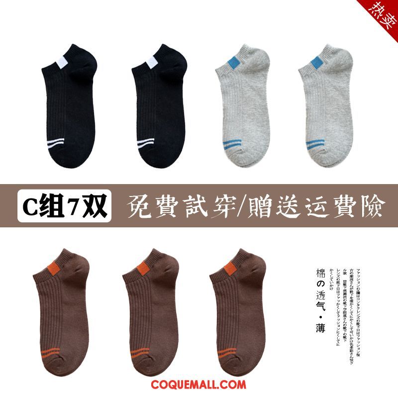 Chaussette Homme Antidérapant Chaussette Basse Coupée Coton, Chaussette Chaussette Courte Été