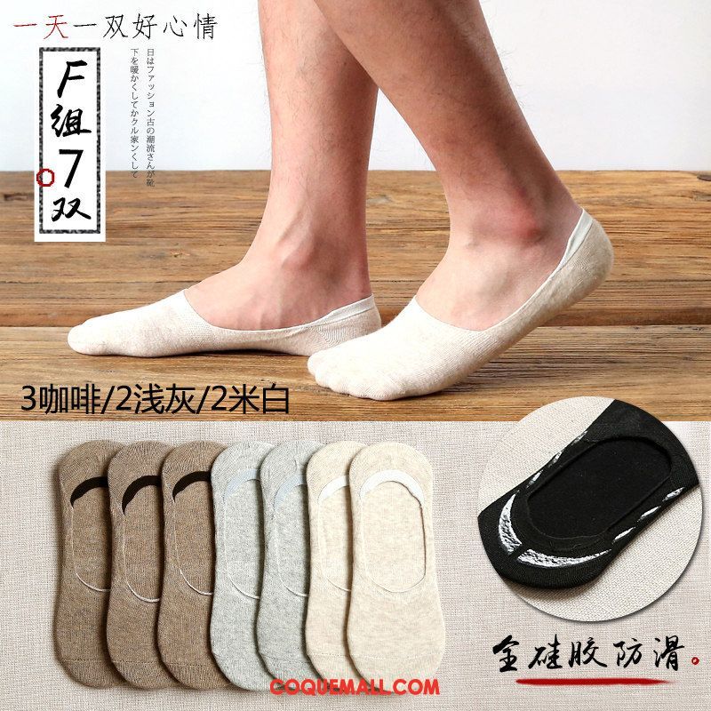 Chaussette Homme Antidérapant Chaussette Basse Coupée Coton, Chaussette Chaussette Courte Été