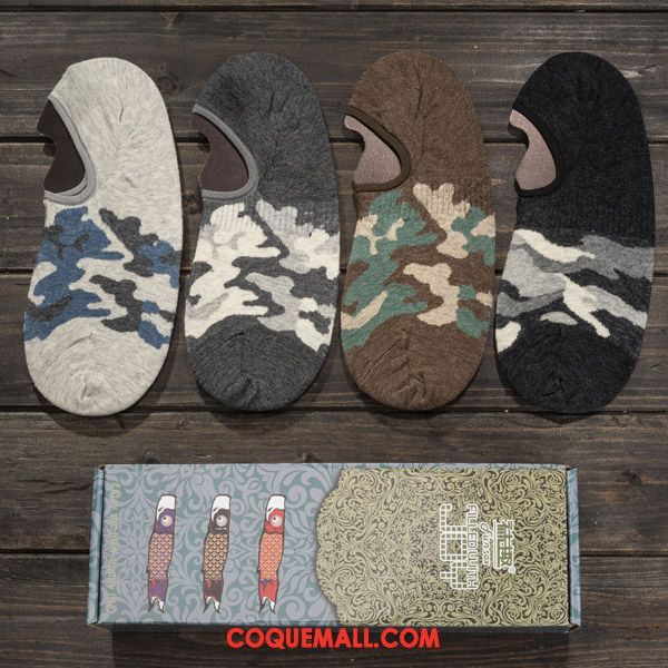 Chaussette Homme Camouflage Chaussette Basse Coupée Tendance, Chaussette Chaussettes En Coton Invisible