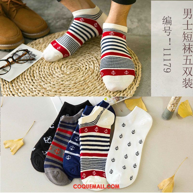 Chaussette Homme Chaussette Basse Coupée Tendance Été, Chaussette Section Mince Chaussettes En Coton