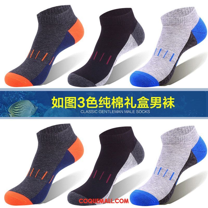 Chaussette Homme Chaussettes En Coton Faible Mince, Chaussette Anti-odeur Coton