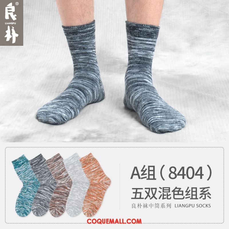 Chaussette Homme Chaussettes En Coton Milieu Garder Au Chaud, Chaussette Printemps L'automne