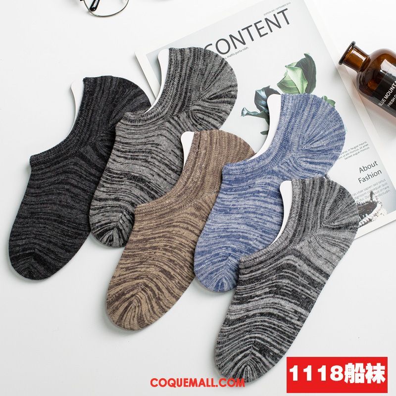 Chaussette Homme Chaussettes En Coton Été Chaussette Basse Coupée, Chaussette Anti-odeur Invisible