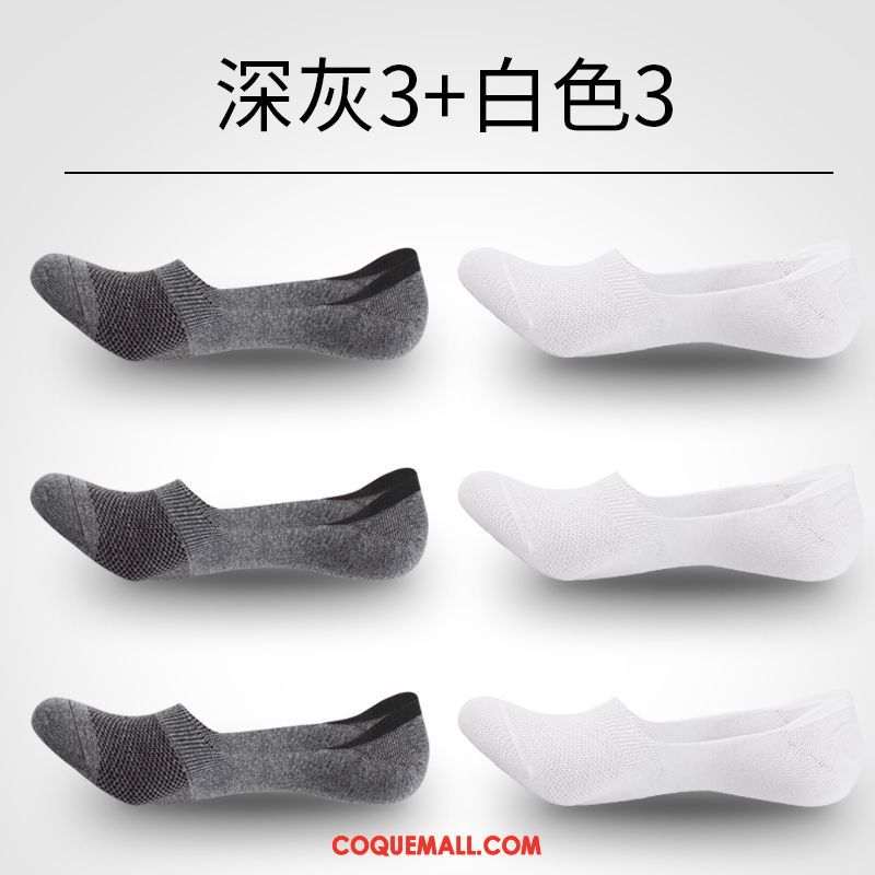 Chaussette Homme Section Mince Chaussette Courte Bouche Peu Profonde, Chaussette Invisible Été