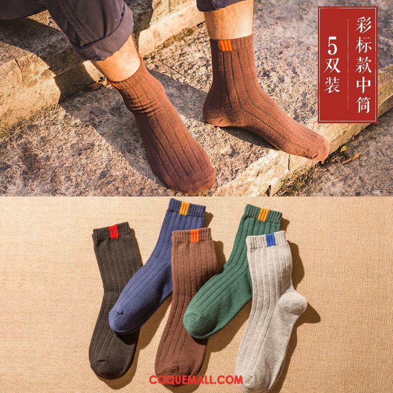 Chaussette Homme Transpiration Milieu Plus Épais, Chaussette Anti-odeur L'automne