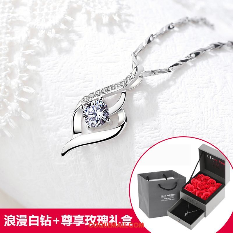 Collier Femme Argenté Simple Étudiant, Collier Accessoires Cadeau D'anniversaire