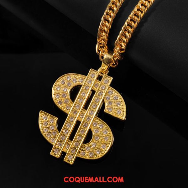 Collier Femme Hip Hop Personnalité Simulation, Collier Tendance Réseau Gold