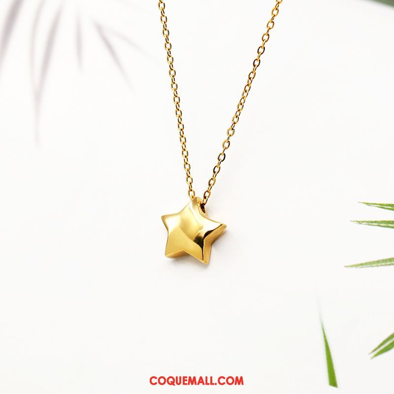 Collier Femme Pendentif Étudiant Court Paragraphe, Collier Simple All-match Gold