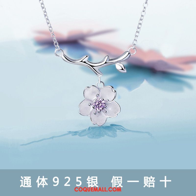 Collier Femme Pendentif Étudiant Pure, Collier Rose Cadeau D'anniversaire