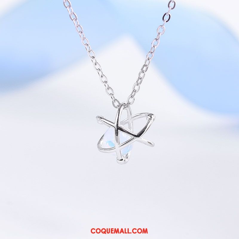 Collier Femme Pure Original Pendentif, Collier Cadeau Argenté