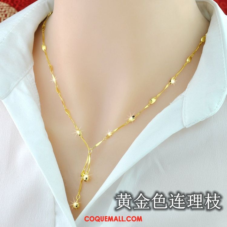 Collier Femme Simple Pure Tempérament, Collier Couleur Argenté Gold