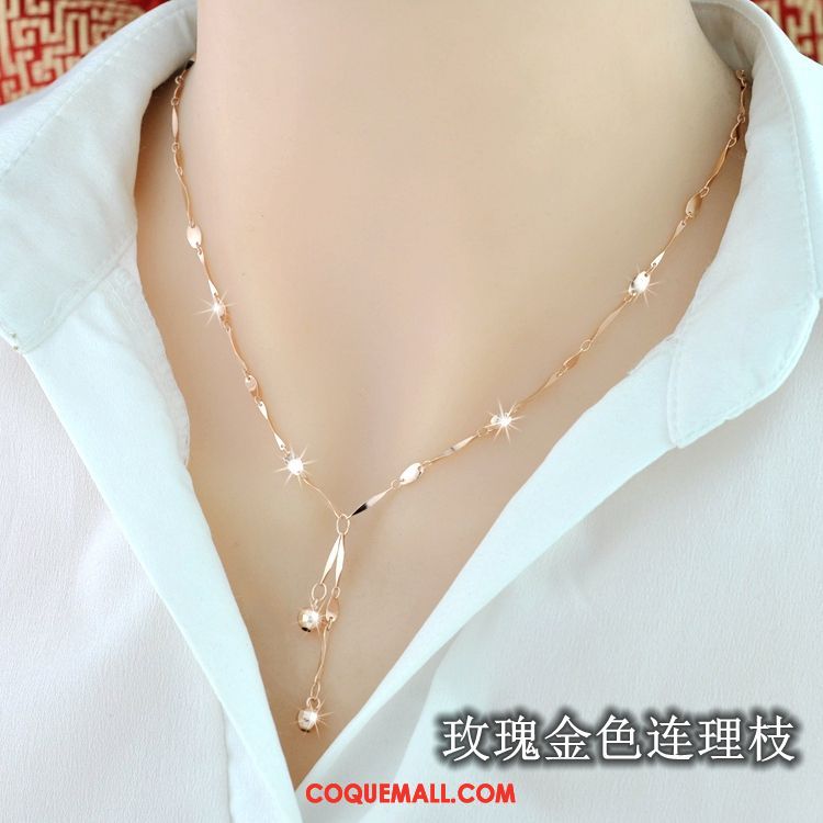 Collier Femme Simple Pure Tempérament, Collier Couleur Argenté Gold