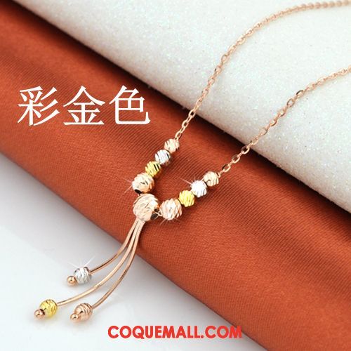 Collier Femme Simple Tassel Argenté, Collier Couleur Tempérament Gold