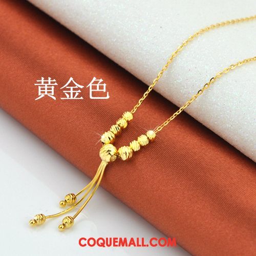 Collier Femme Simple Tassel Argenté, Collier Couleur Tempérament Gold