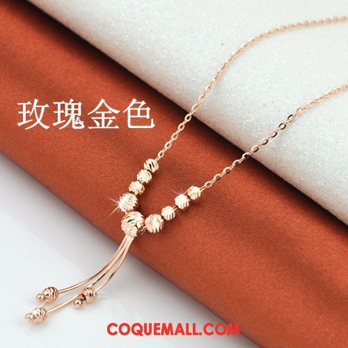 Collier Femme Simple Tassel Argenté, Collier Couleur Tempérament Gold