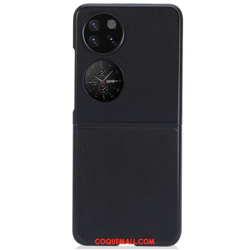 Coque Huawei P50 Pocket Effet Cuir Litchi