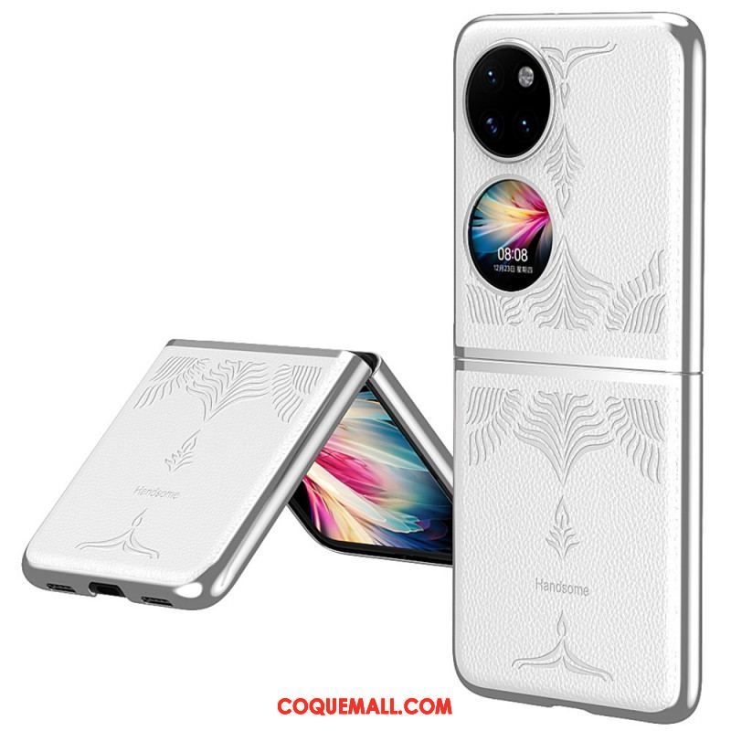 Coque Huawei P50 Pocket Simili Cuir Florale Rétro
