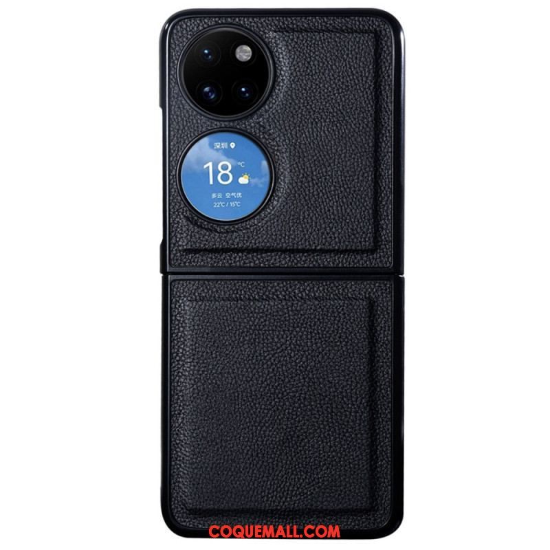 Coque Huawei P50 Pocket Véritable Cuir Design