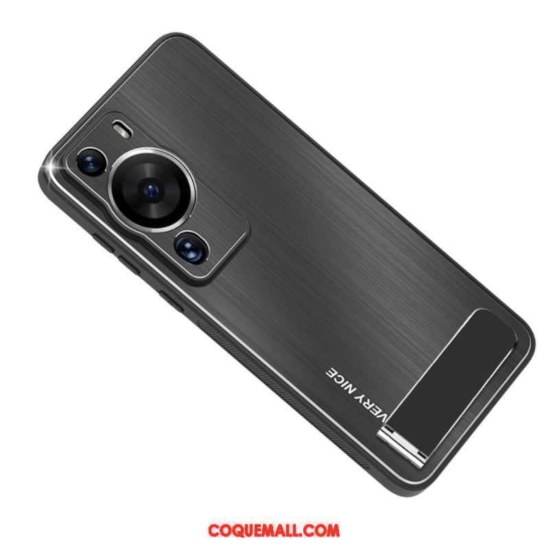Coque Huawei P60 Pro Aluminium Brossé avec Support