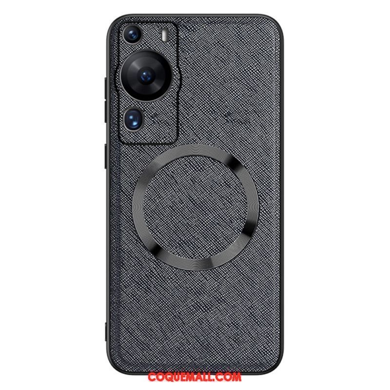 Coque Huawei P60 Pro Simili Cuir Compatible Magsafe