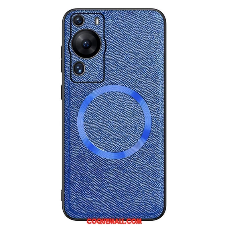 Coque Huawei P60 Pro Simili Cuir Compatible Magsafe