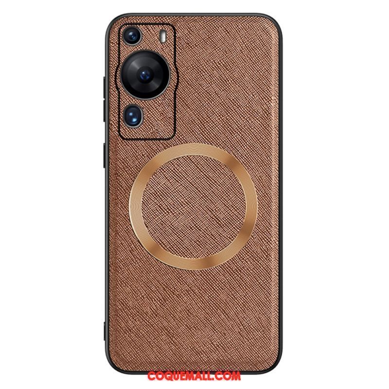 Coque Huawei P60 Pro Simili Cuir Compatible Magsafe