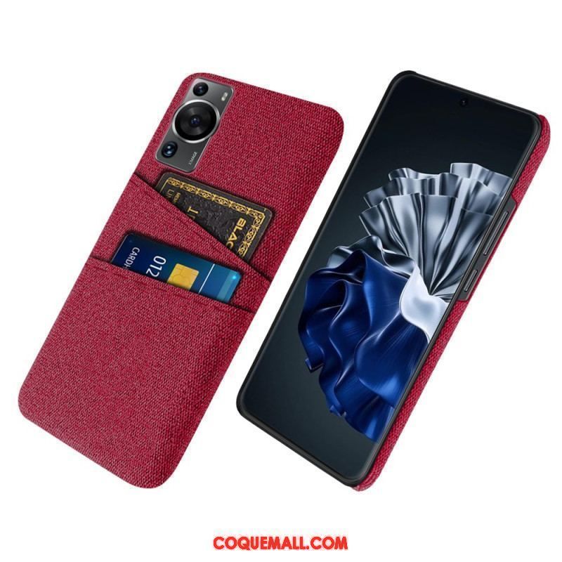 Coque Huawei P60 Pro Tissu Porte-Cartes