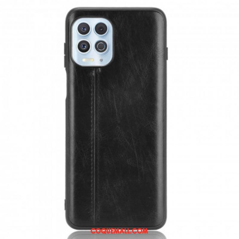 Coque Moto G100 Effet Cuir Couture