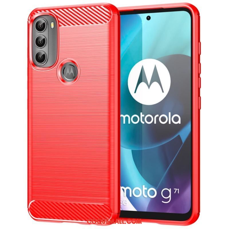 Coque Moto G71 5G Fibre Carbone Brossée