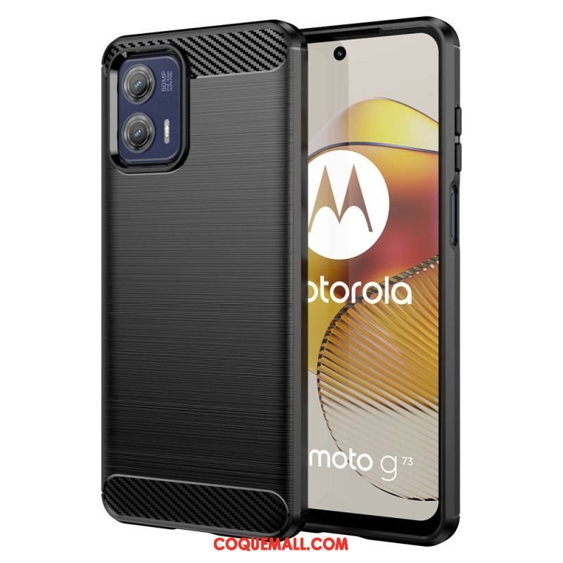 Coque Moto G73 5G Fibre Carbone Brossée