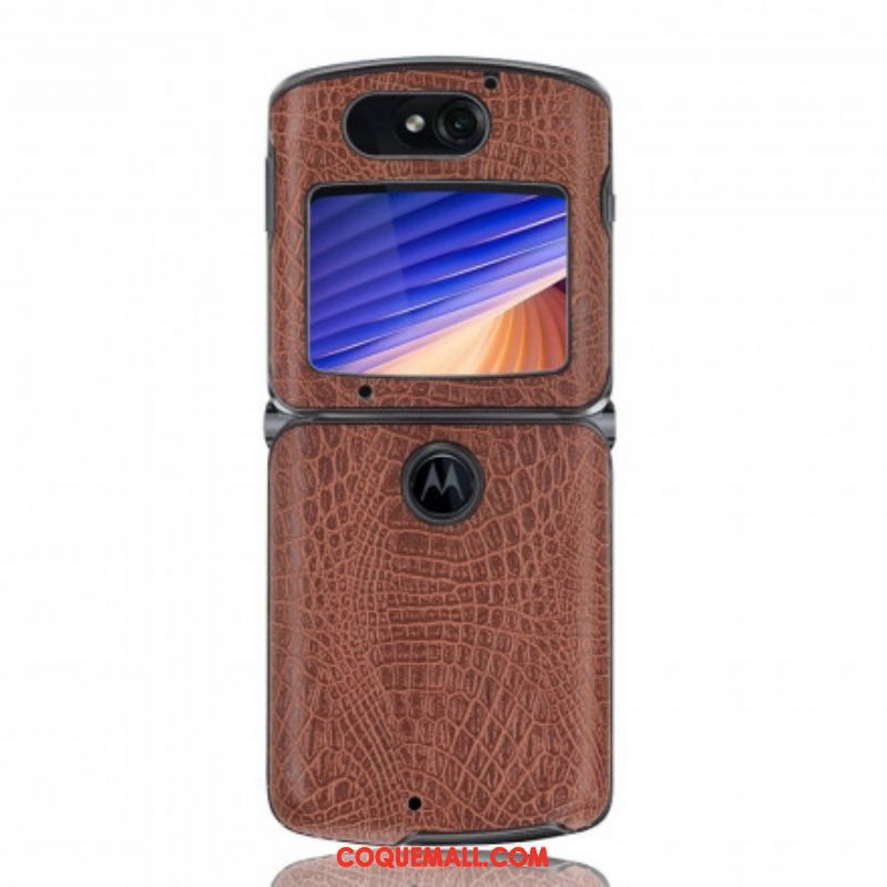 Coque Motorola Razr 5G Effet Peau de Crocodile