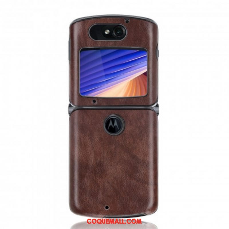 Coque Motorola Razr 5G Simili Cuir Litchi