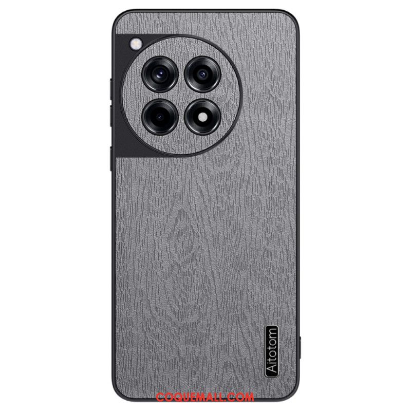 Coque OnePlus 12R Simili Cuir Effet Bois