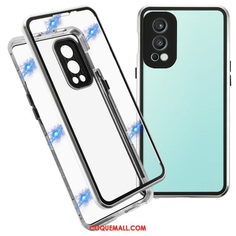 Coque OnePlus Nord 2 5G Deux Cotés Magnétique Verre Trempé et Métal