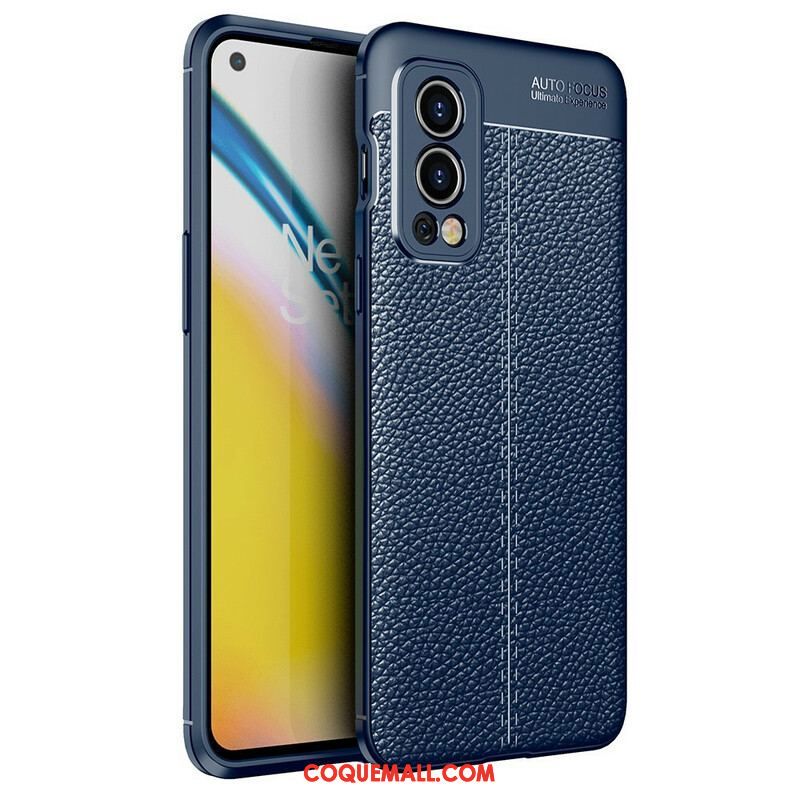 Coque OnePlus Nord 2 5G Effet Cuir Litchi Double Line