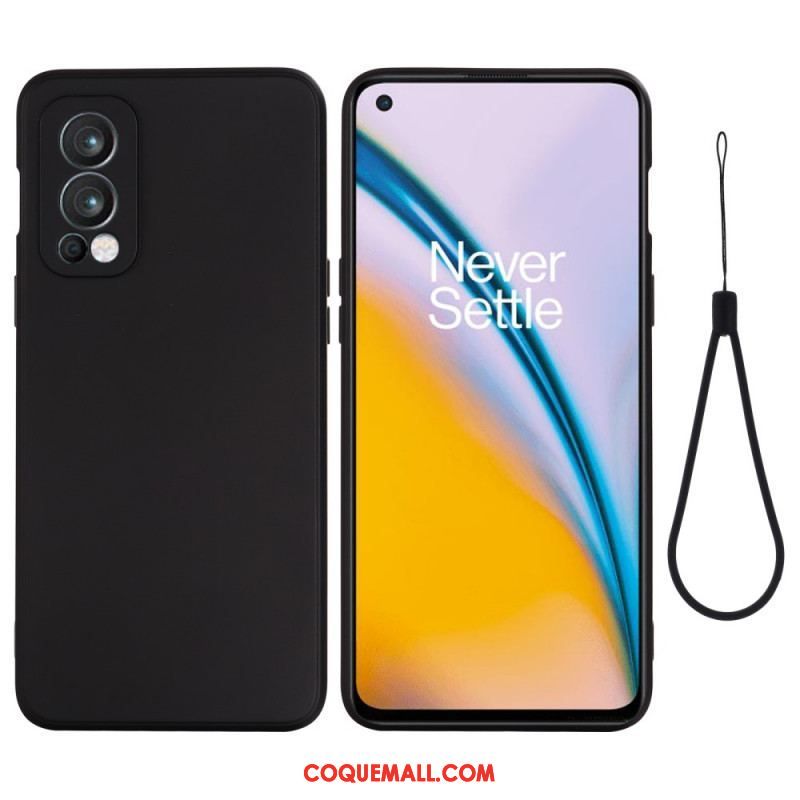 Coque OnePlus Nord 2 5G Silicone Liquide Avec Lanière