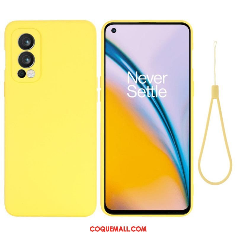 Coque OnePlus Nord 2 5G Silicone Liquide Avec Lanière